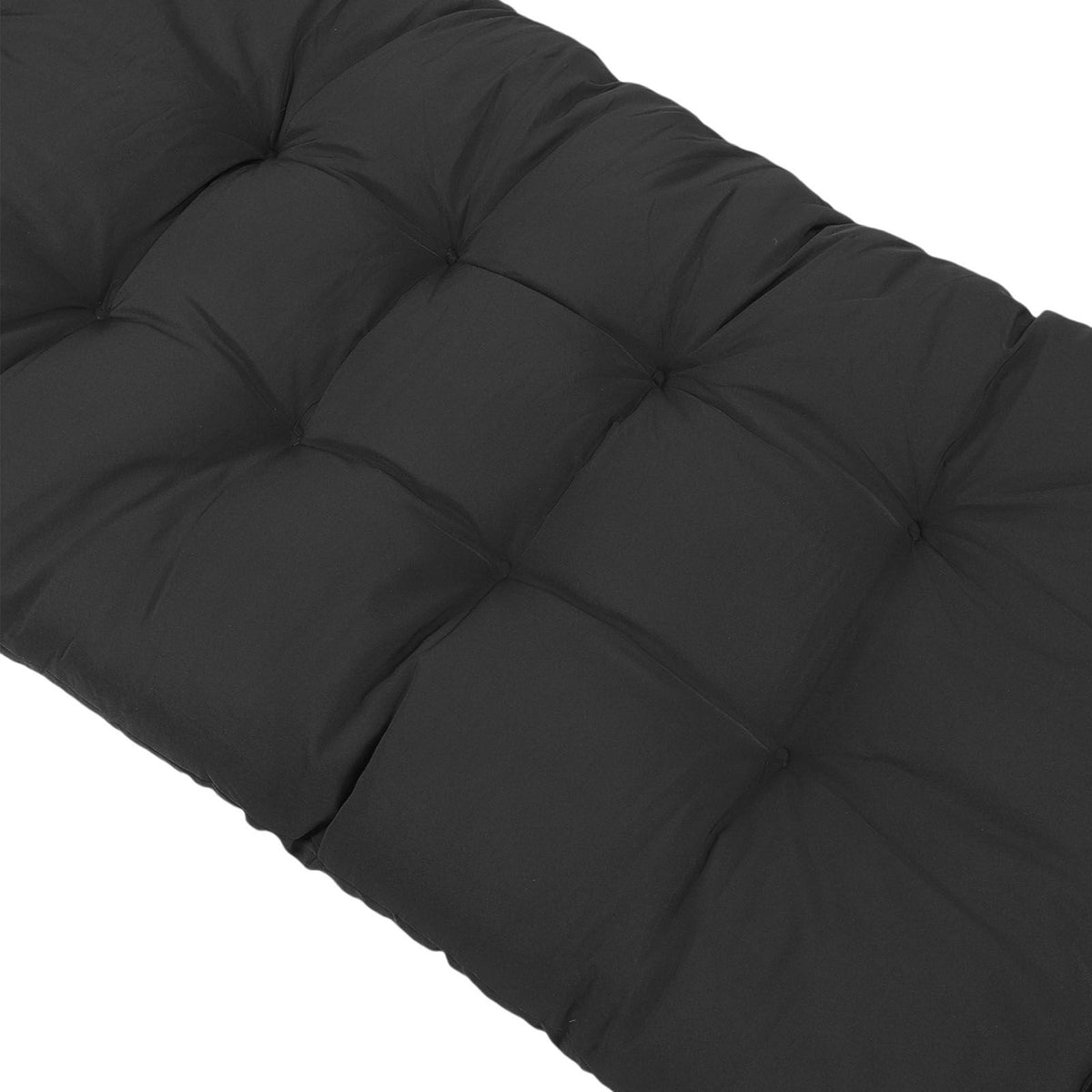 Indoor Outdoor Chaise Lounge Cushion with Ties Splashproof Lounge Chair Cushion Replacement for Lawn Pool 4 Fold 78.74x21.65in Black