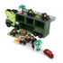 Dinosaur Toys for Kids 15 in 1 Transport Car Carrier Truck Set with 3 Dinosaur Figures Flashing Lights and Music for Christmas Birthday Gifts Green