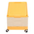 Rolling Toy Storage Bin Toy Storage Organizer Bin with Lid Wheels Children Building Blocks Organizer Orange