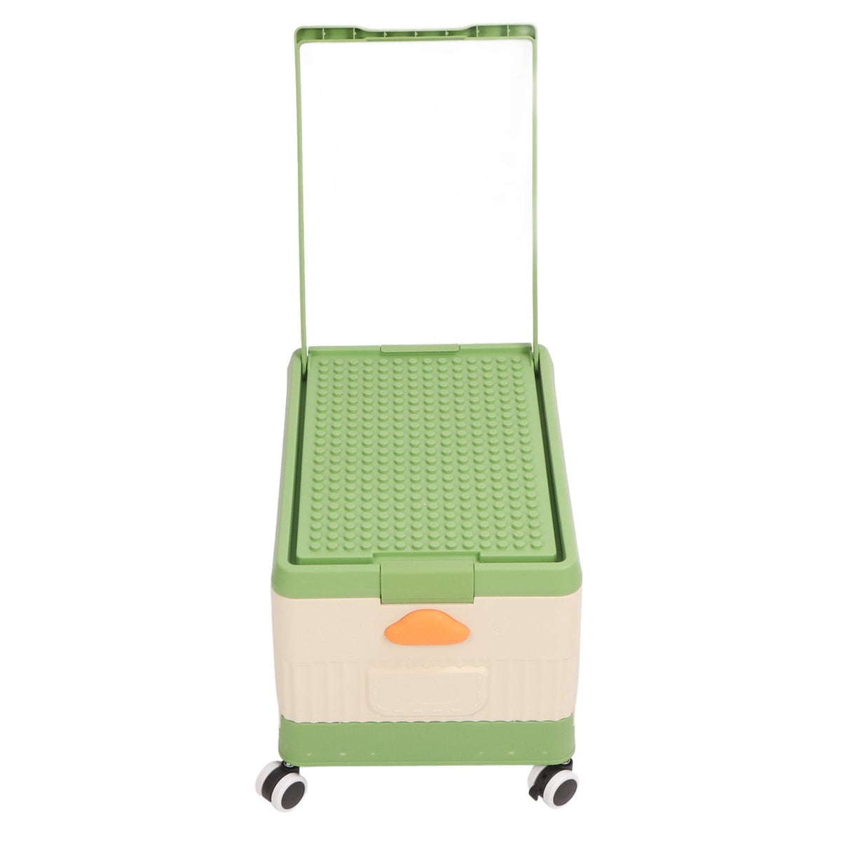 Rolling Toy Storage Bin Toy Storage Organizer Bin with Lid Wheels Children Building Blocks Organizer Green