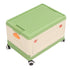 Rolling Toy Storage Bin Toy Storage Organizer Bin with Lid Wheels Children Building Blocks Organizer Green