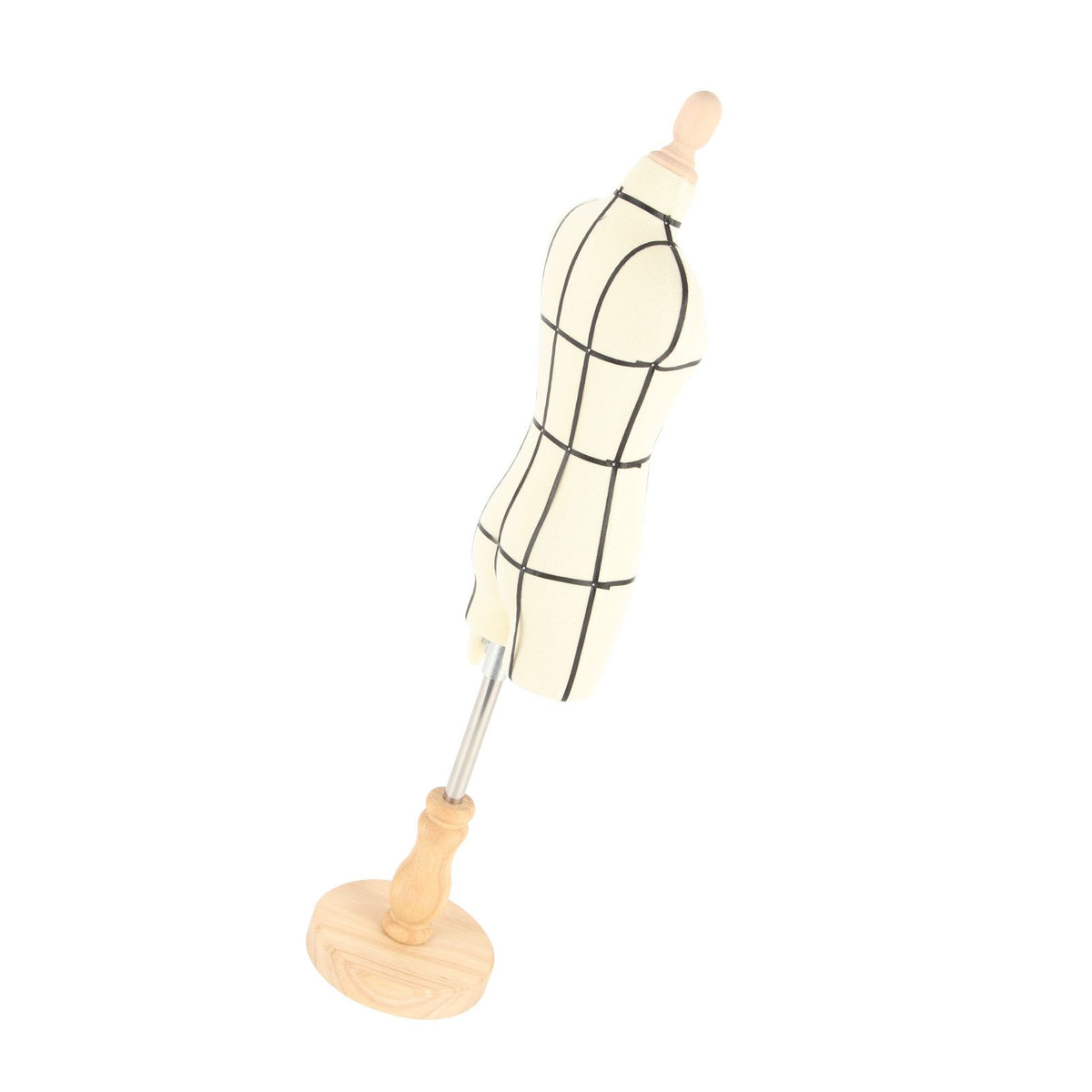 Miniature Dress Form with Stand Wood Base Sewing Mannequin Body Clothing Display Model for Dressmaking and Teaching 1/3 Size