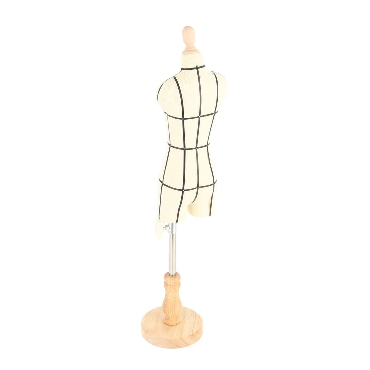 Miniature Dress Form with Stand Wood Base Sewing Mannequin Body Clothing Display Model for Dressmaking and Teaching 1/3 Size