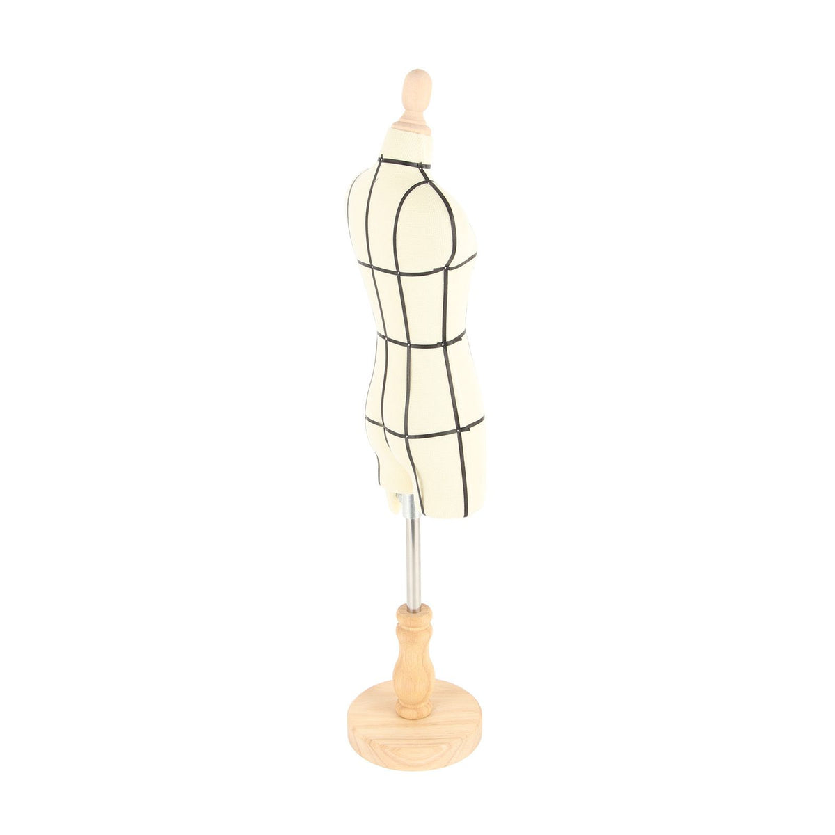 Miniature Dress Form with Stand Wood Base Sewing Mannequin Body Clothing Display Model for Dressmaking and Teaching 1/3 Size