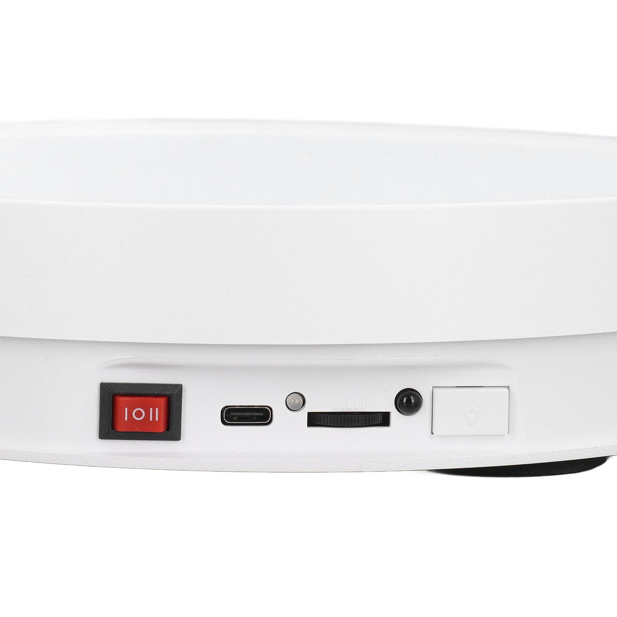 360 Degree Rotating Display Stand Speed and Direction Adjustable USB Powered 22cm Electric Rotating Turntable with Colorful Light White