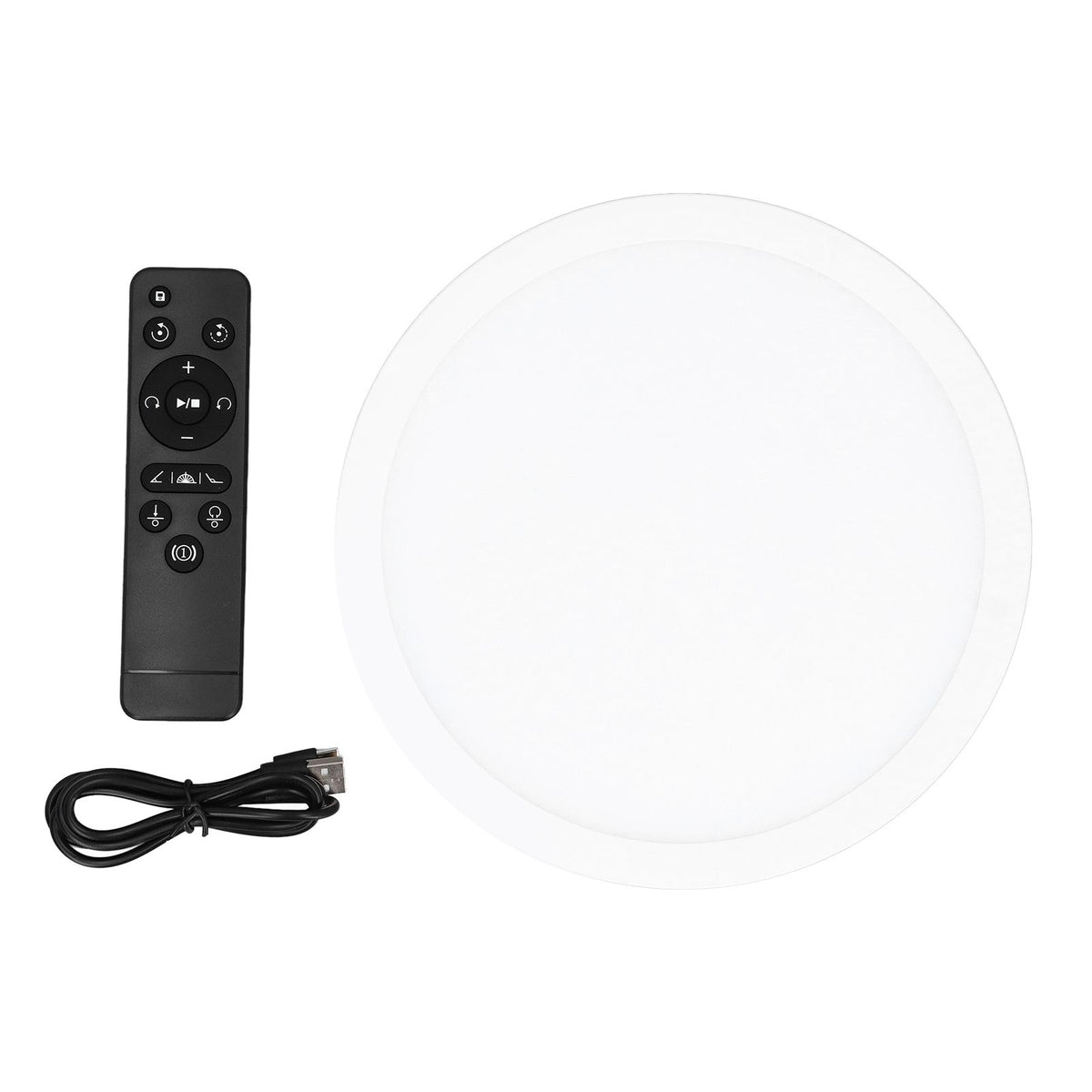 360 Degree Rotating Display Stand Speed and Direction Adjustable USB Powered 22cm Electric Rotating Turntable with Colorful Light White