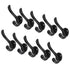 10 Set Coat Hooks Metal Water Proof Heavy Duty Wall Hook for Entryway Bedrooms Bathrooms Kitchens Black