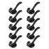 10 Set Coat Hooks Metal Water Proof Heavy Duty Wall Hook for Entryway Bedrooms Bathrooms Kitchens Black