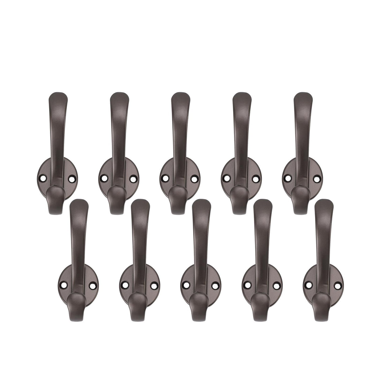 10 Set Coat Hooks Metal Water Proof Heavy Duty Wall Hook for Entryway Bedrooms Bathrooms Kitchens Grey