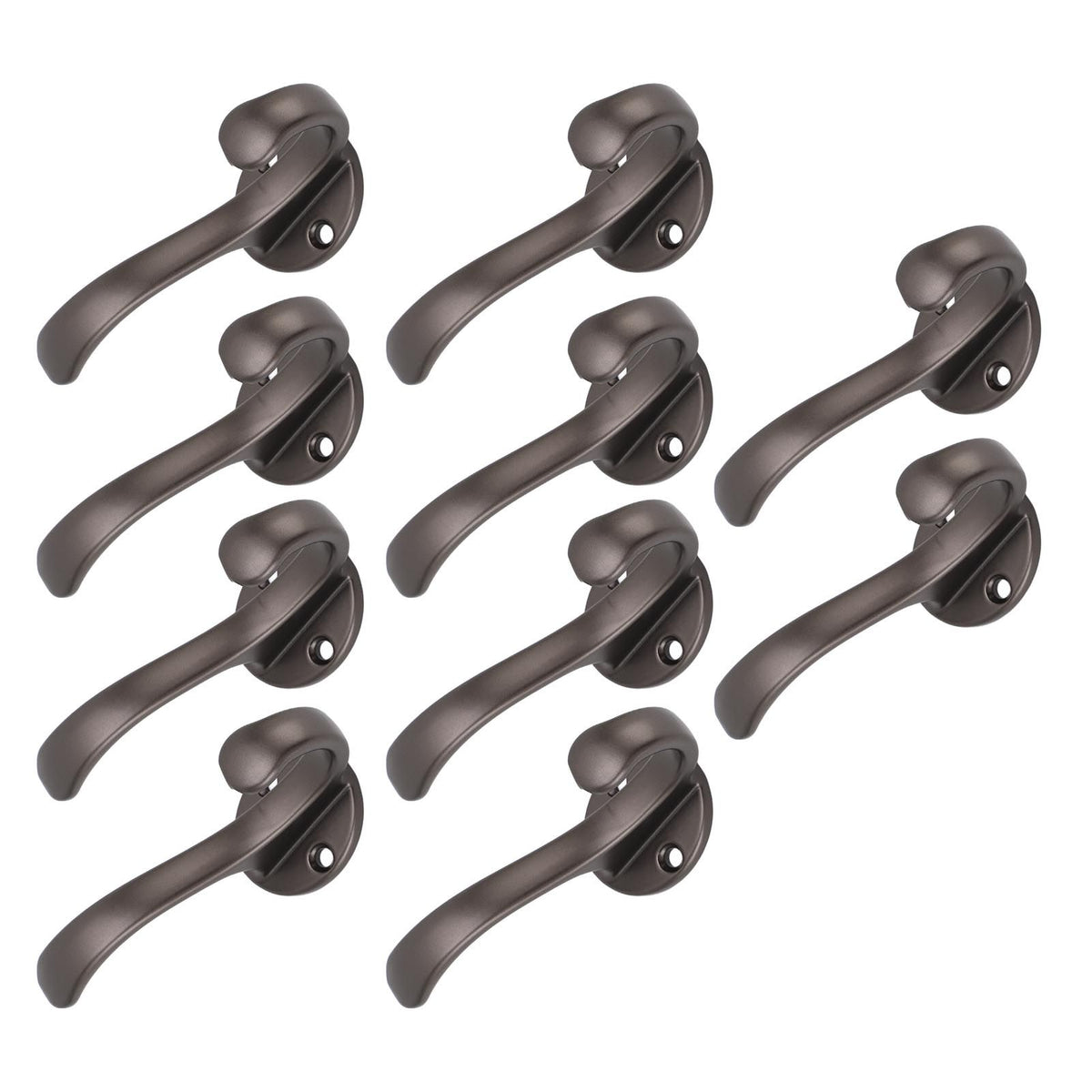 10 Set Coat Hooks Metal Water Proof Heavy Duty Wall Hook for Entryway Bedrooms Bathrooms Kitchens Grey