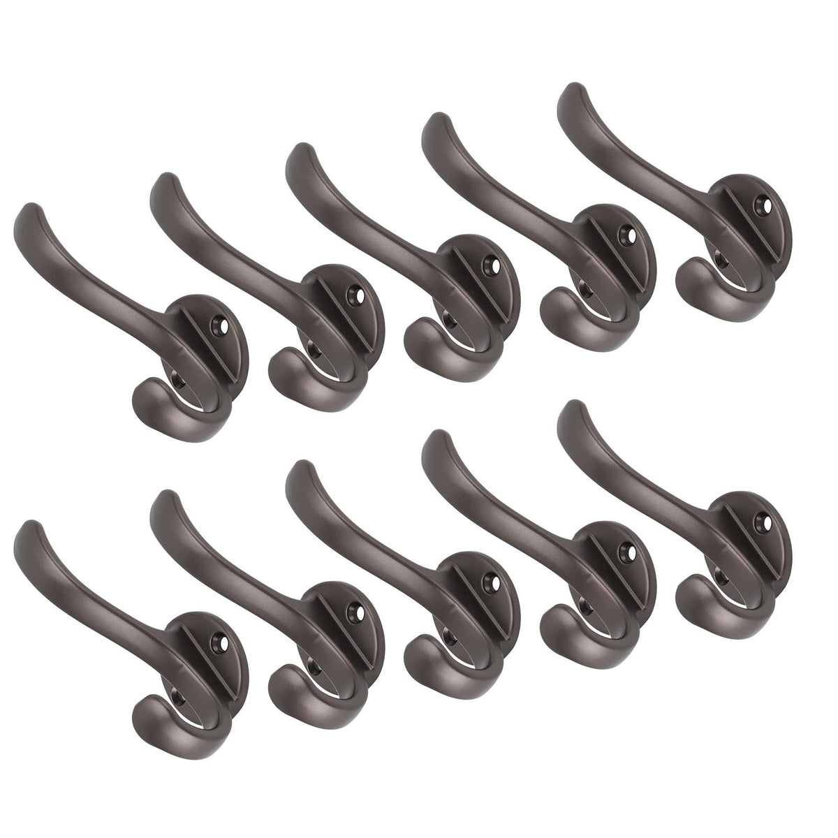 10 Set Coat Hooks Metal Water Proof Heavy Duty Wall Hook for Entryway Bedrooms Bathrooms Kitchens Grey