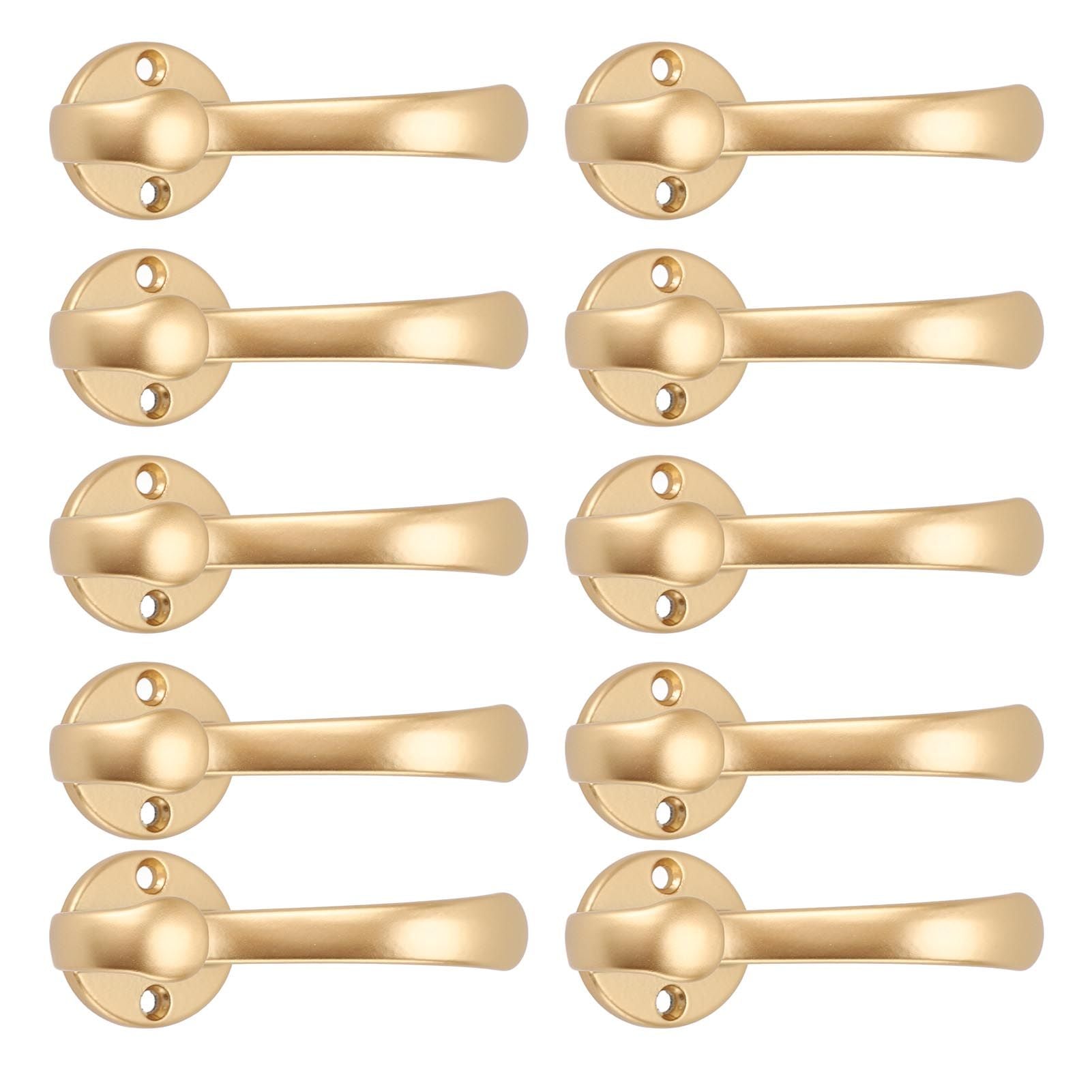 10 Set Coat Hooks Metal Water Proof Heavy Duty Wall Hook for Entryway Bedrooms Bathrooms Kitchens Gold