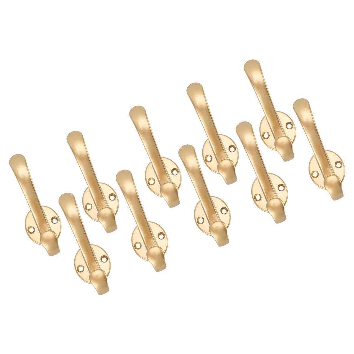 10 Set Coat Hooks Metal Water Proof Heavy Duty Wall Hook for Entryway Bedrooms Bathrooms Kitchens Gold