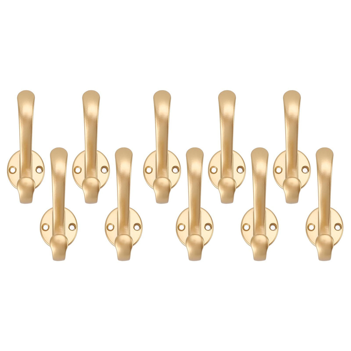 10 Set Coat Hooks Metal Water Proof Heavy Duty Wall Hook for Entryway Bedrooms Bathrooms Kitchens Gold