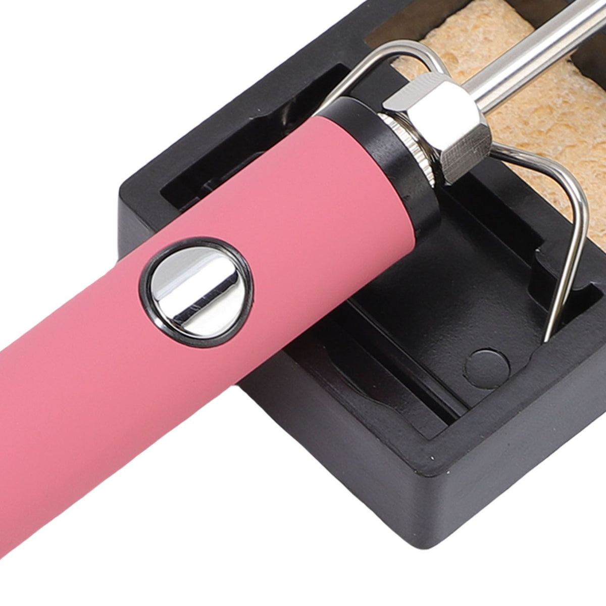 Thread Burning Pen Kit Rechargeable for Jewelry Making Beading Leather Craft Sewing Weaving Stringing Portable Digital Display Pink
