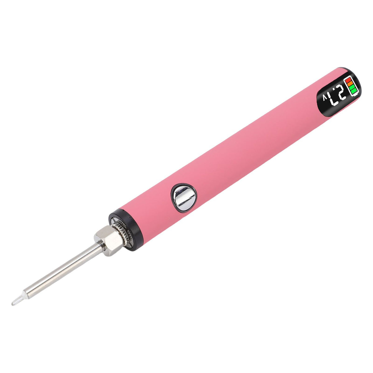 Thread Burning Pen Kit Rechargeable for Jewelry Making Beading Leather Craft Sewing Weaving Stringing Portable Digital Display Pink
