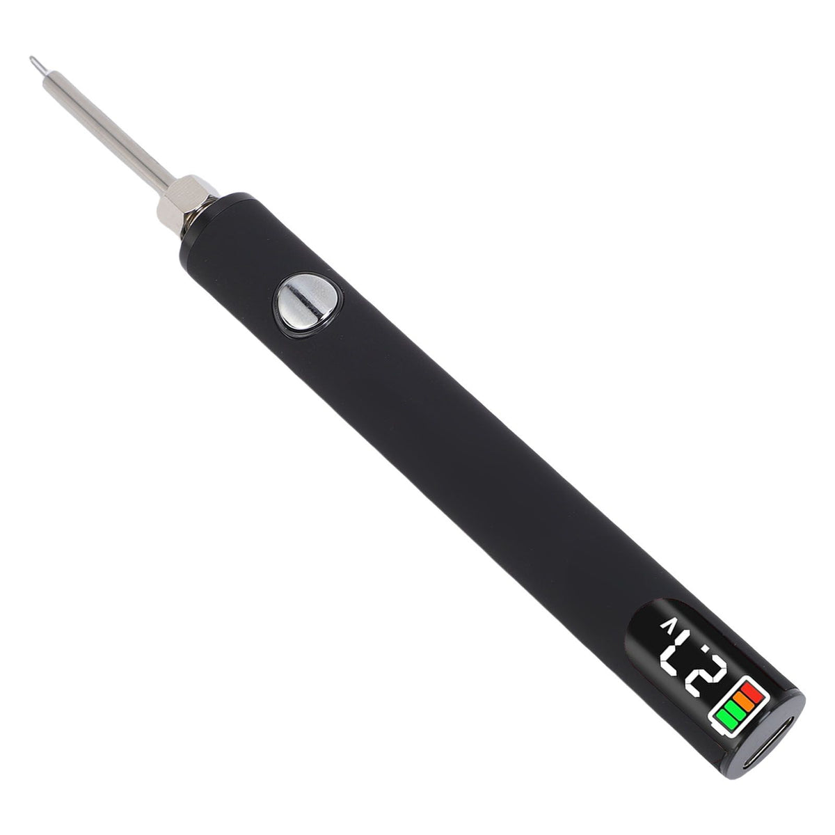 Thread Burning Pen Kit Rechargeable for Jewelry Making Beading Leather Craft Sewing Weaving Stringing Portable Digital Display Black