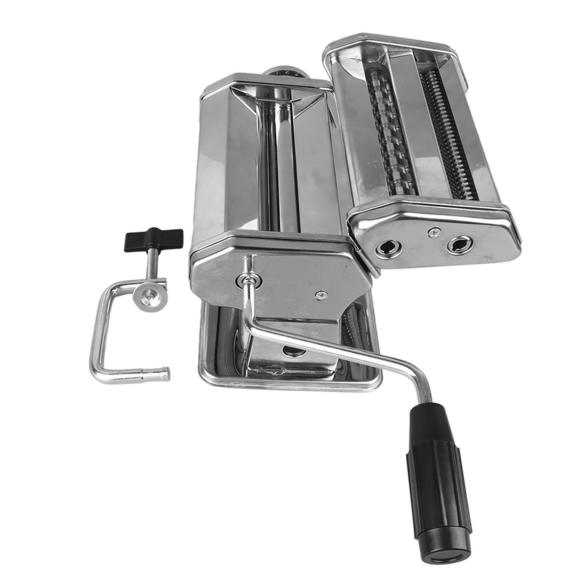 Hand Crank Noodle Machine Stainless Steel Dough Roller Pasta Maker 7 Thickness Settings 0.5‑2.5mm