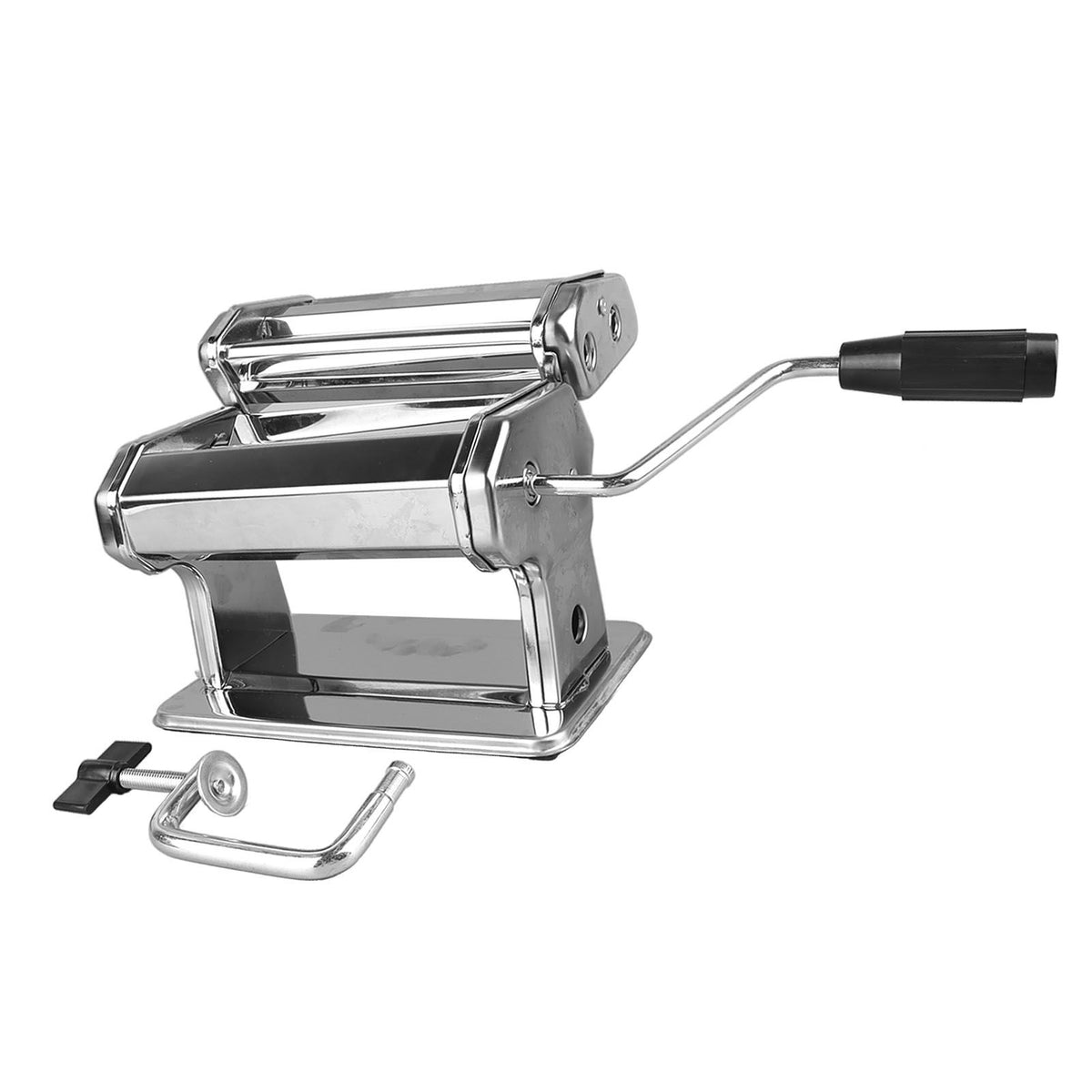 Hand Crank Noodle Machine Stainless Steel Dough Roller Pasta Maker 7 Thickness Settings 0.5‑2.5mm