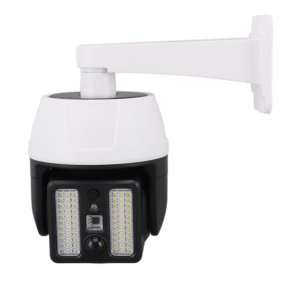 Solar Powered Fake Security Camera with Flashing Red LED Light Simulated Surveillance Camera with Remote Control for Outdoor Night Safety Warning