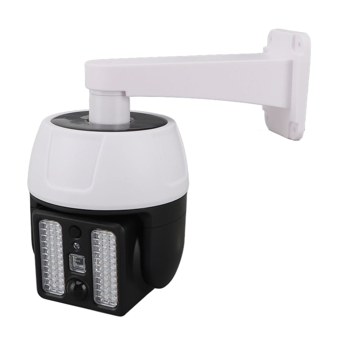 Solar Powered Fake Security Camera with Flashing Red LED Light Simulated Surveillance Camera with Remote Control for Outdoor Night Safety Warning