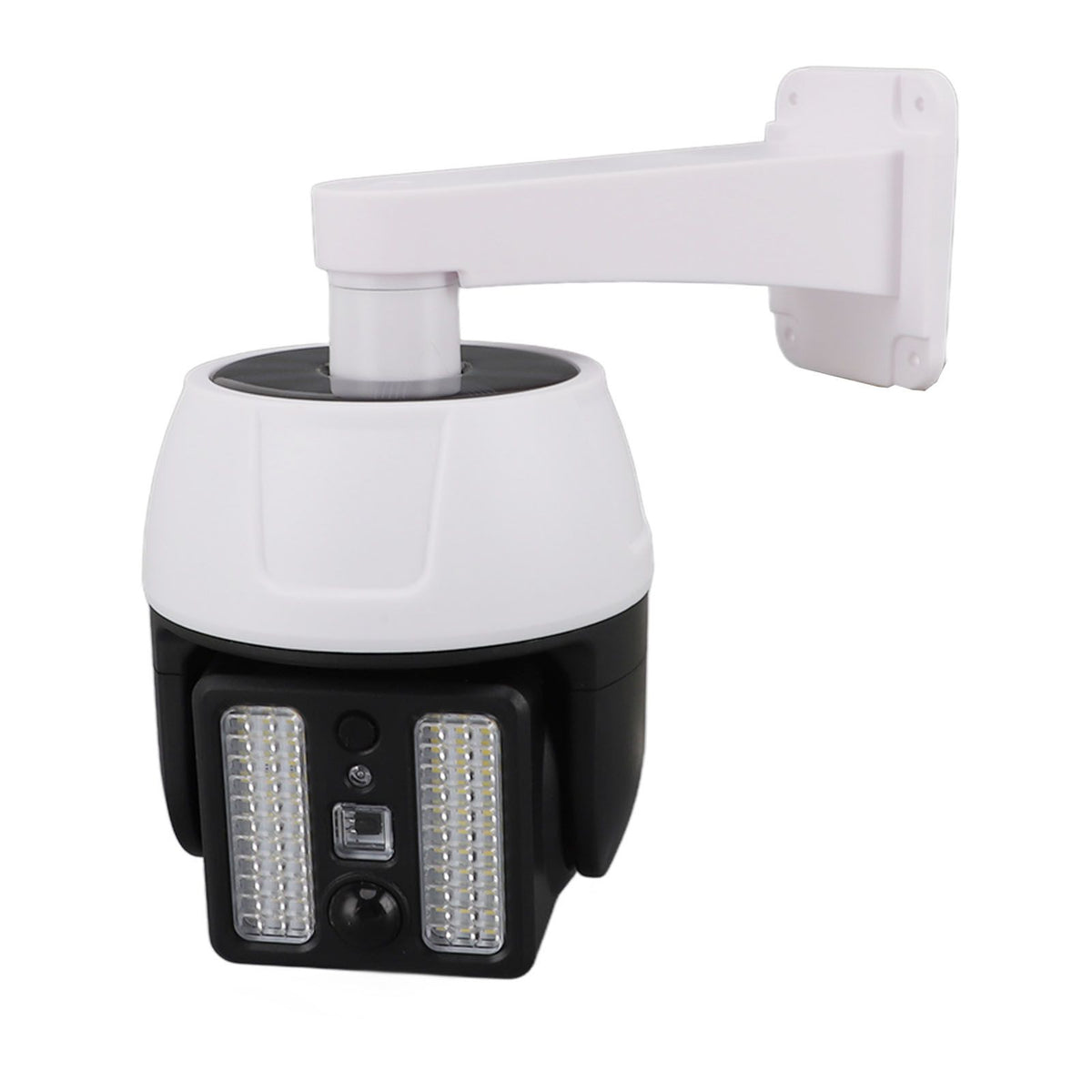 Solar Powered Fake Security Camera with Flashing Red LED Light Simulated Surveillance Camera with Remote Control for Outdoor Night Safety Warning