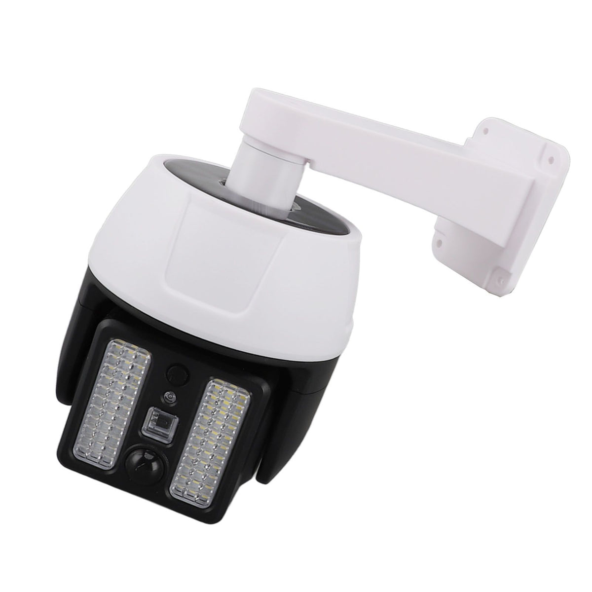 Solar Powered Fake Security Camera with Flashing Red LED Light Simulated Surveillance Camera with Remote Control for Outdoor Night Safety Warning