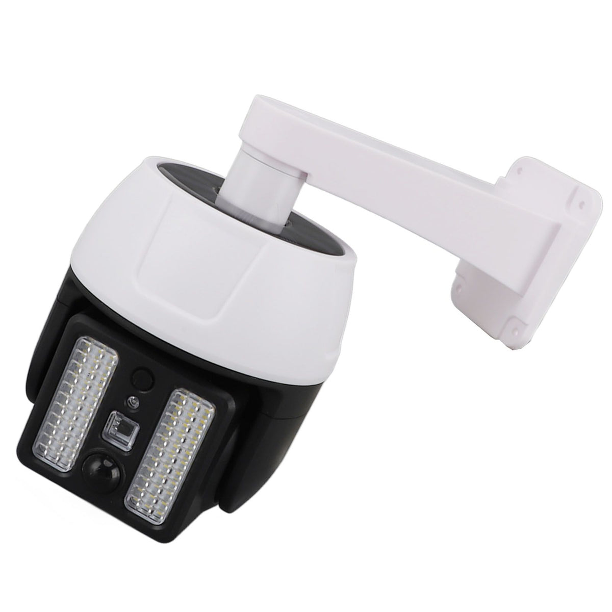 Solar Powered Fake Security Camera with Flashing Red LED Light Simulated Surveillance Camera with Remote Control for Outdoor Night Safety Warning