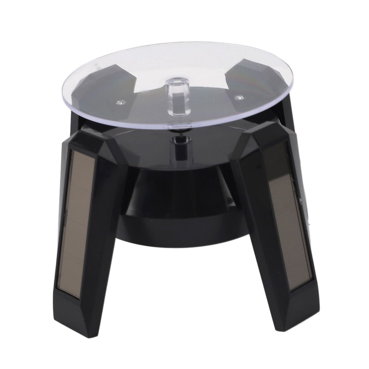 LED Jewelry Display Turntable Solar Powered Rotating Stand Blue Led Light for Watch Necklace Bracelet