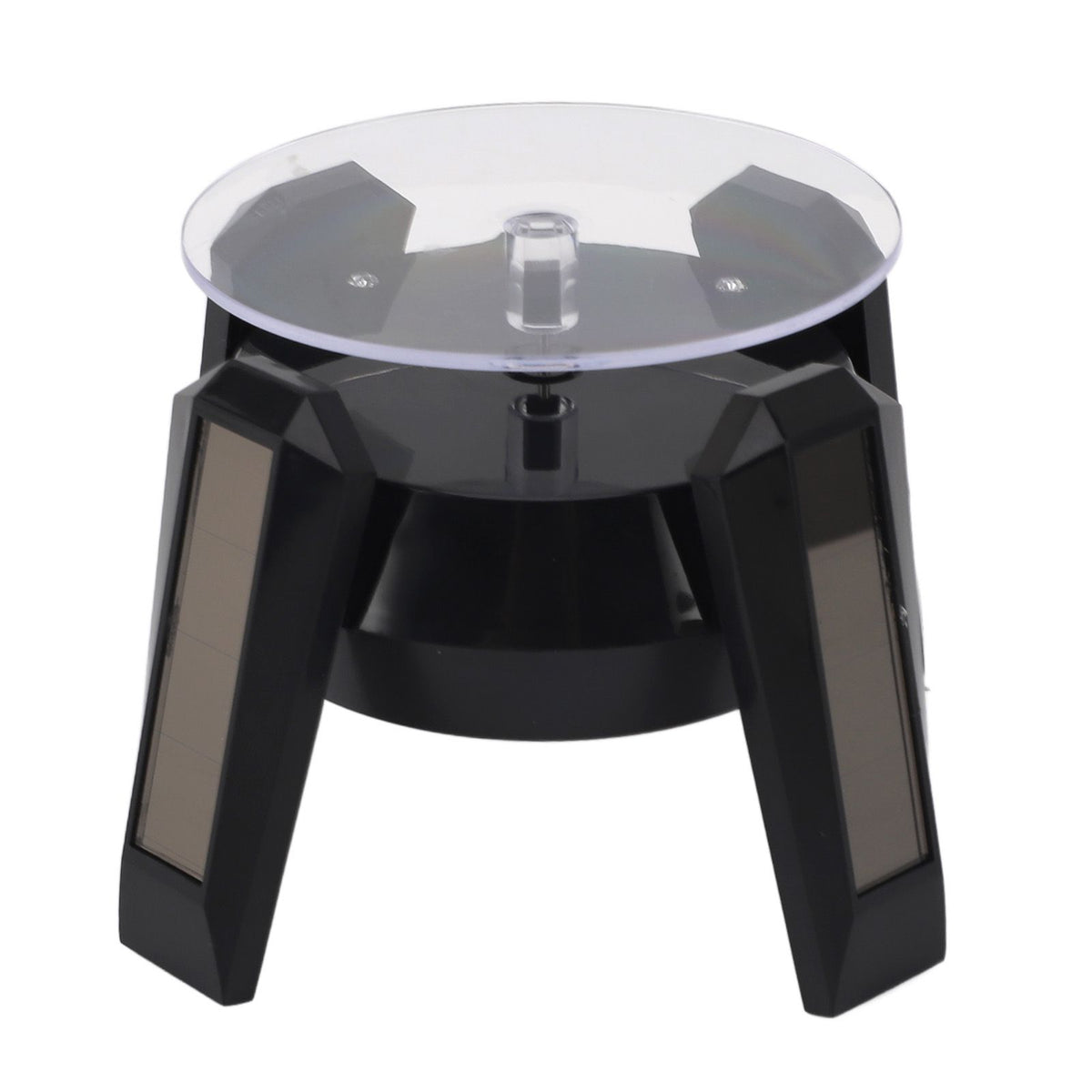 LED Jewelry Display Turntable Solar Powered Rotating Stand Blue Led Light for Watch Necklace Bracelet