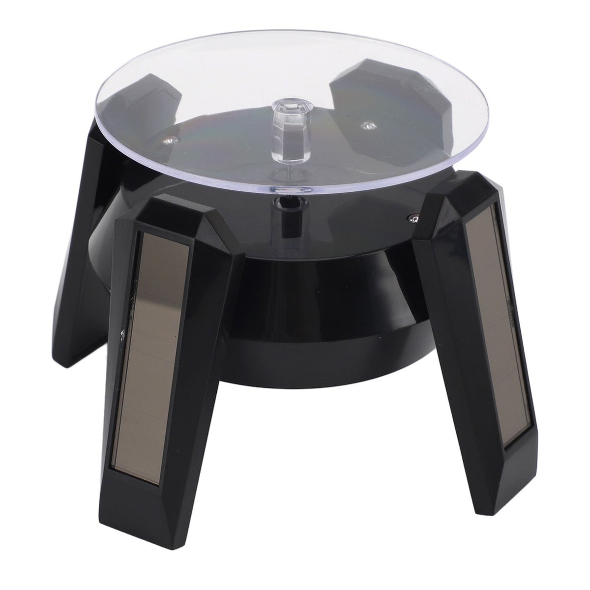 LED Jewelry Display Turntable Solar Powered Rotating Stand Blue Led Light for Watch Necklace Bracelet