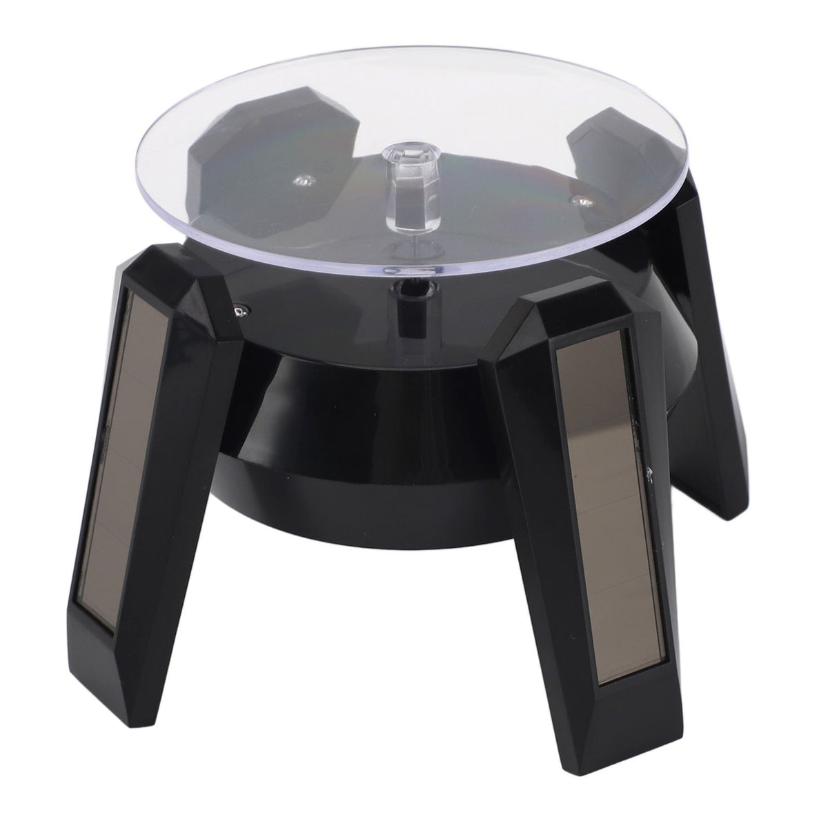 LED Jewelry Display Turntable Solar Powered Rotating Stand Blue Led Light for Watch Necklace Bracelet