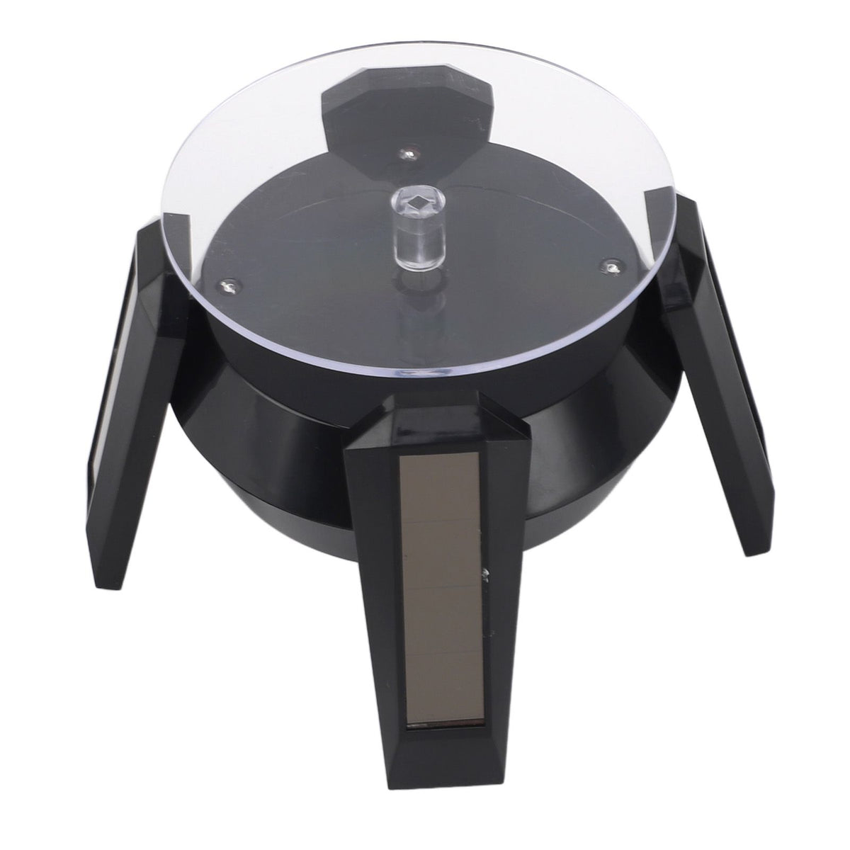 LED Jewelry Display Turntable Solar Powered Rotating Stand Blue Led Light for Watch Necklace Bracelet