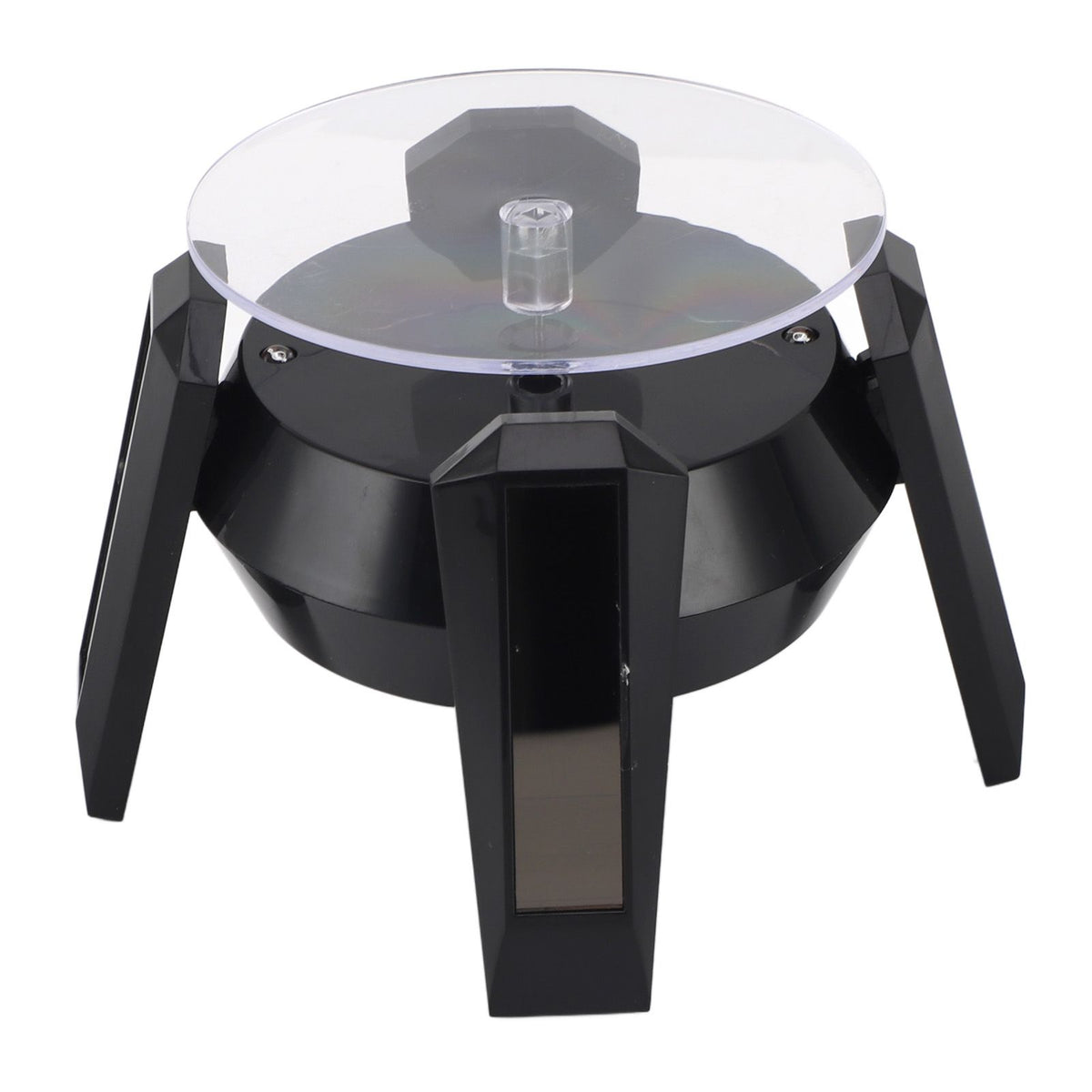 LED Jewelry Display Turntable Solar Powered Rotating Stand Blue Led Light for Watch Necklace Bracelet