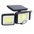 3 Heads Outdoor Solar Wall Light with Remote Control Motion Sensor 3 Lighting Modes Waterproof Wide Angle Rotation Solar Fence Light