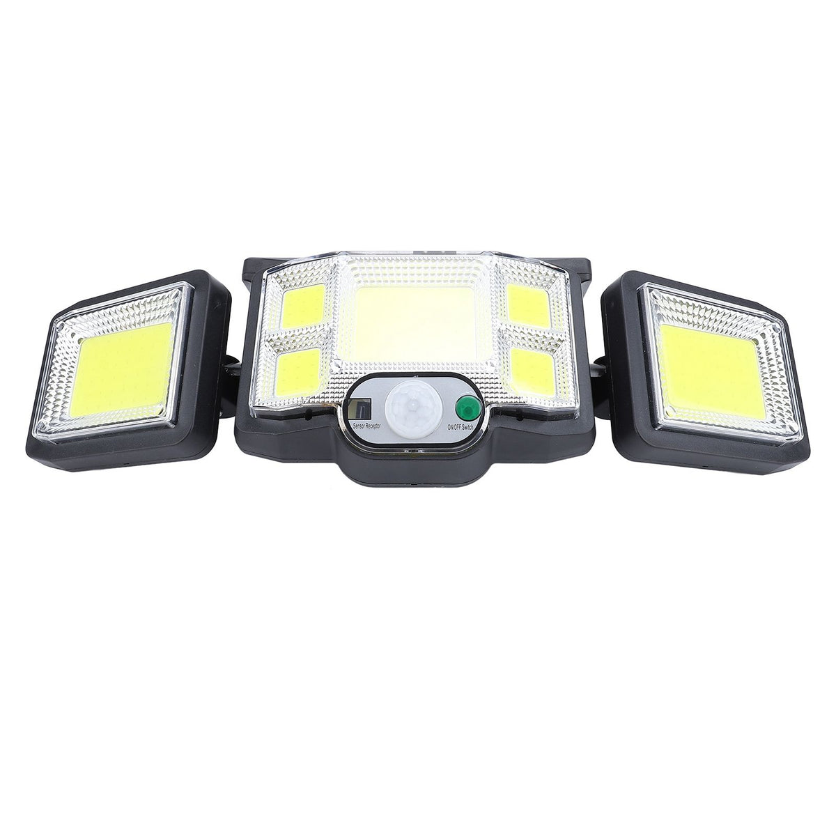 3 Heads Outdoor Solar Wall Light with Remote Control Motion Sensor 3 Lighting Modes Waterproof Wide Angle Rotation Solar Fence Light