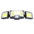 3 Heads Outdoor Solar Wall Light with Remote Control Motion Sensor 3 Lighting Modes Waterproof Wide Angle Rotation Solar Fence Light
