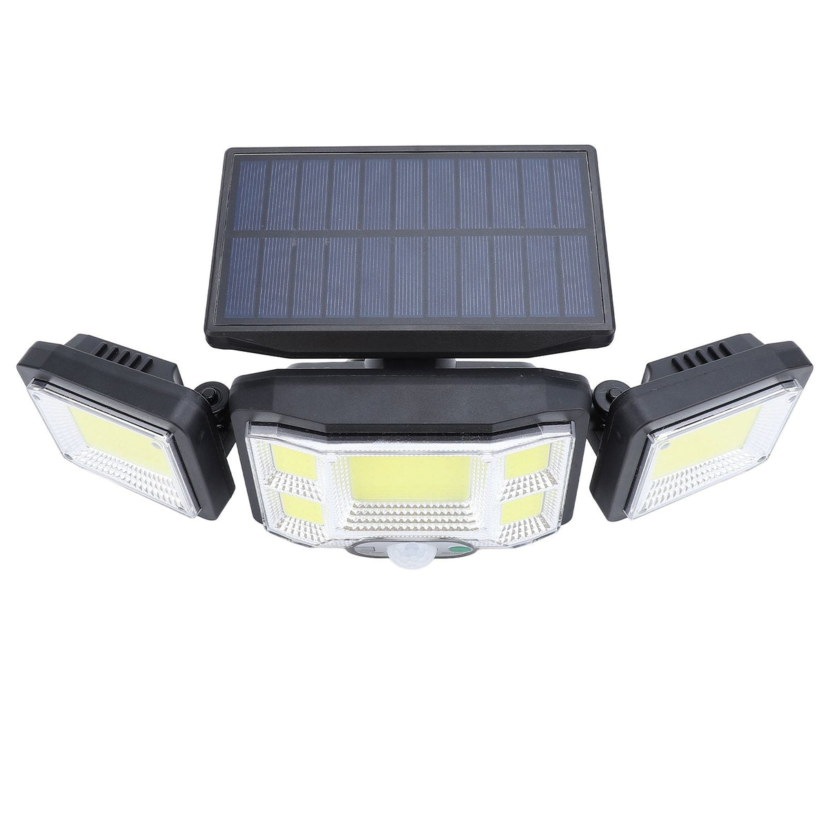 3 Heads Outdoor Solar Wall Light with Remote Control Motion Sensor 3 Lighting Modes Waterproof Wide Angle Rotation Solar Fence Light