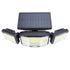 3 Heads Outdoor Solar Wall Light with Remote Control Motion Sensor 3 Lighting Modes Waterproof Wide Angle Rotation Solar Fence Light