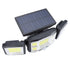 3 Heads Outdoor Solar Wall Light with Remote Control Motion Sensor 3 Lighting Modes Waterproof Wide Angle Rotation Solar Fence Light