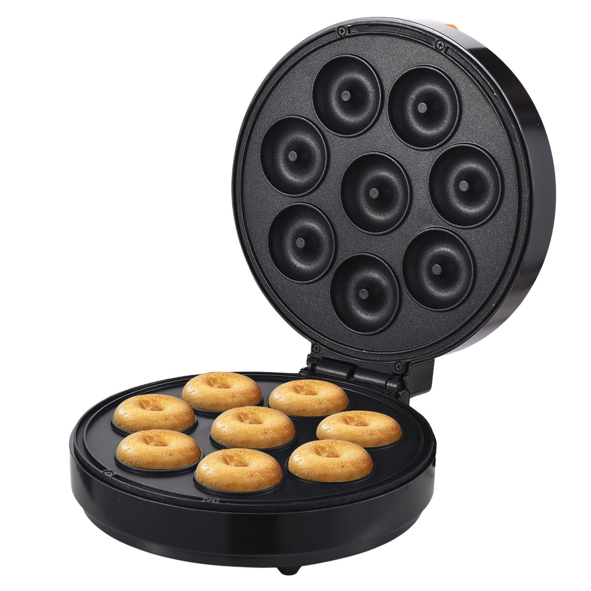 Aoresac Household Mini Donut Maker Electric Donut Machine 1400W Non-Stick Surface Makes 8 Doughnuts Breakfast Machine for Making Breakfast Snack Dessert Baking Tool
