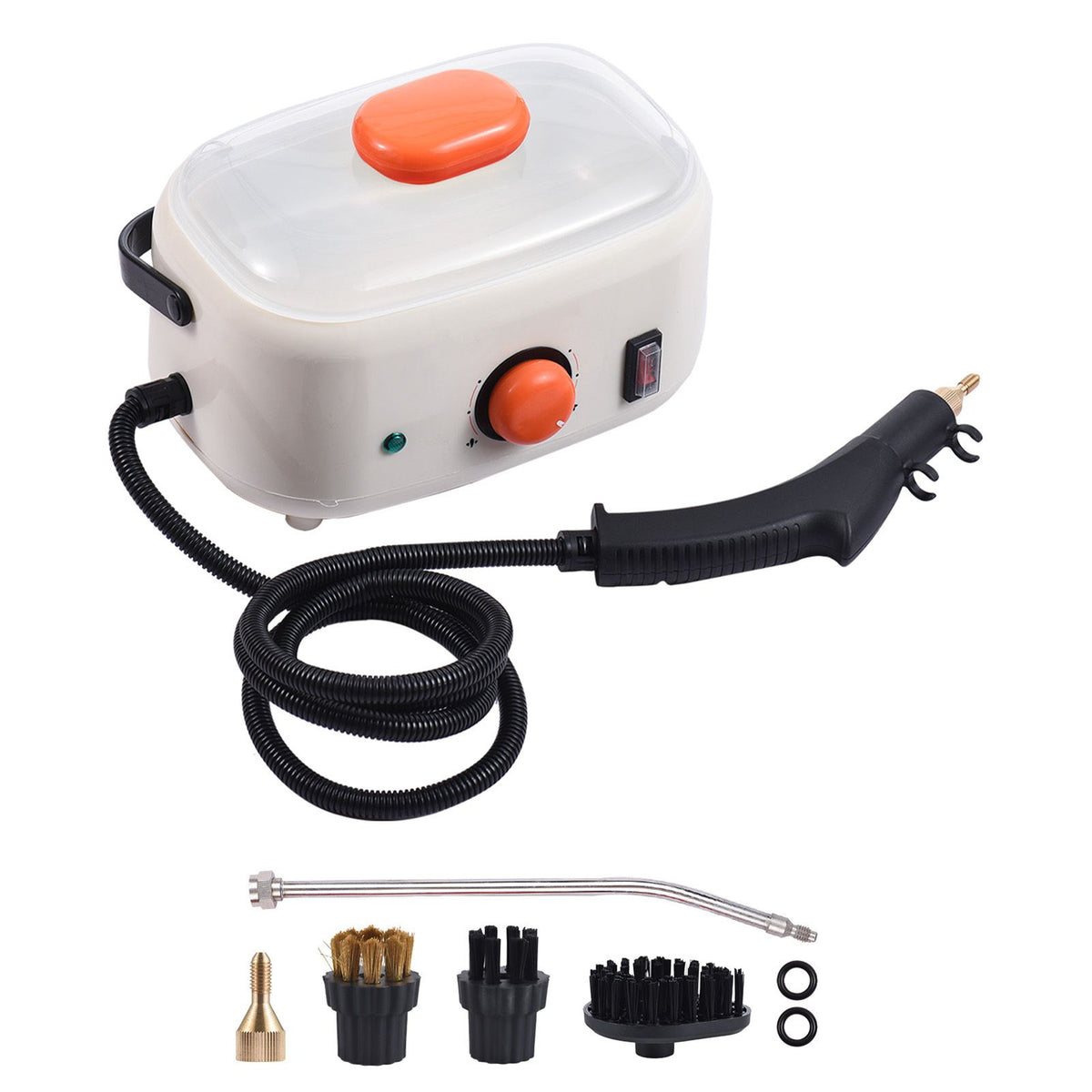 2500W Portable Handheld Steam Cleaner 2L Water Tank High Temperature 3 Bar Pressurized Steam Cleaning Machine with Brush Heads for Kitchen Bathroom Air Conditioner Refrigerator