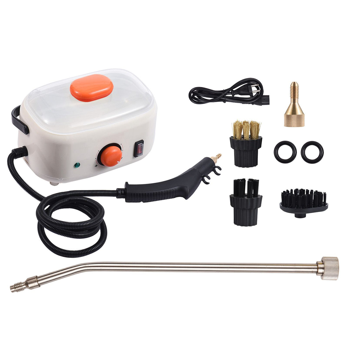 2500W Portable Handheld Steam Cleaner 2L Water Tank High Temperature 3 Bar Pressurized Steam Cleaning Machine with Brush Heads for Kitchen Bathroom Air Conditioner Refrigerator
