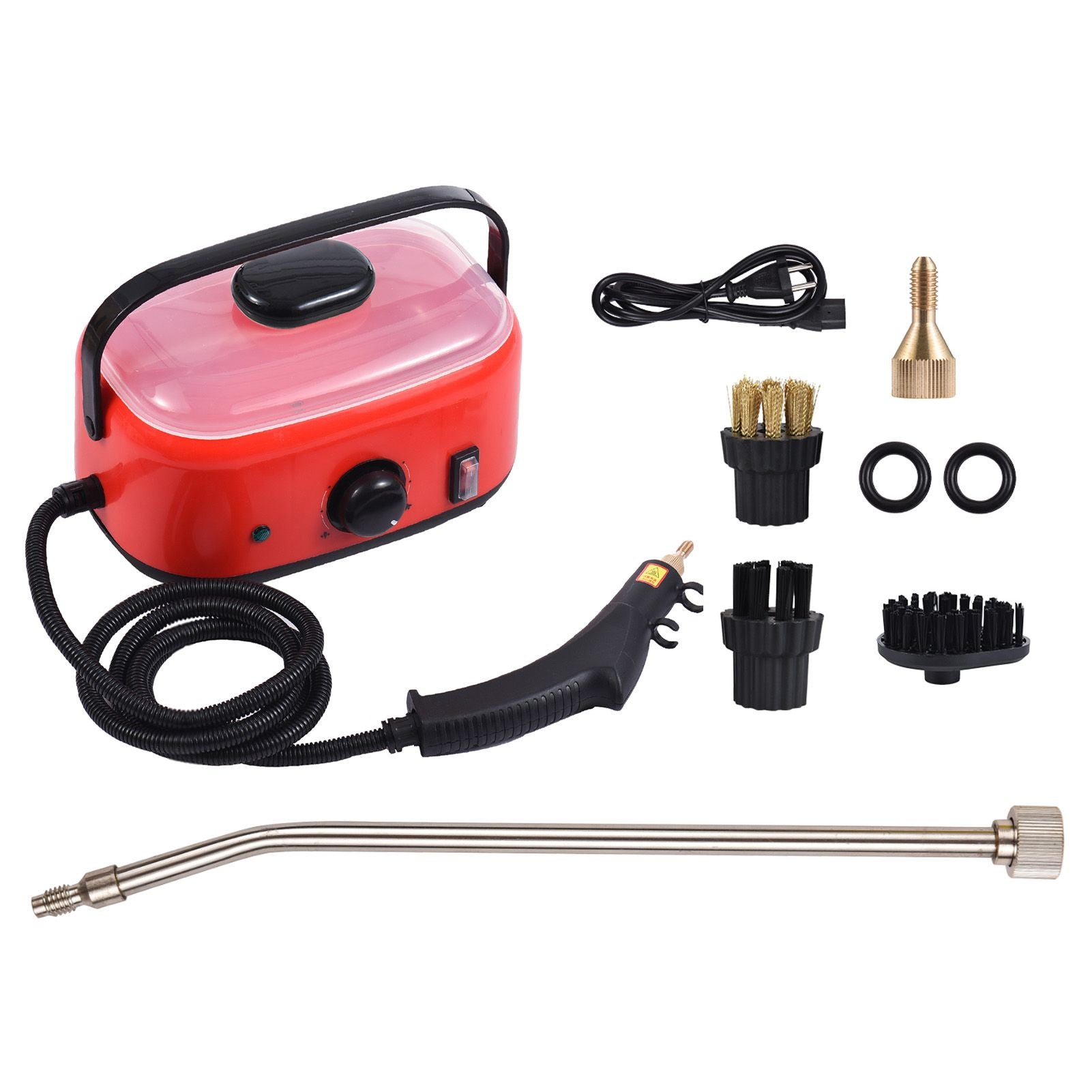 2500W Portable Handheld Steam Cleaner 2L Water Tank High Temperature 3 Bar Pressurized Steam Cleaning Machine with Brush Heads for Kitchen Bathroom Air Conditioner Refrigerator