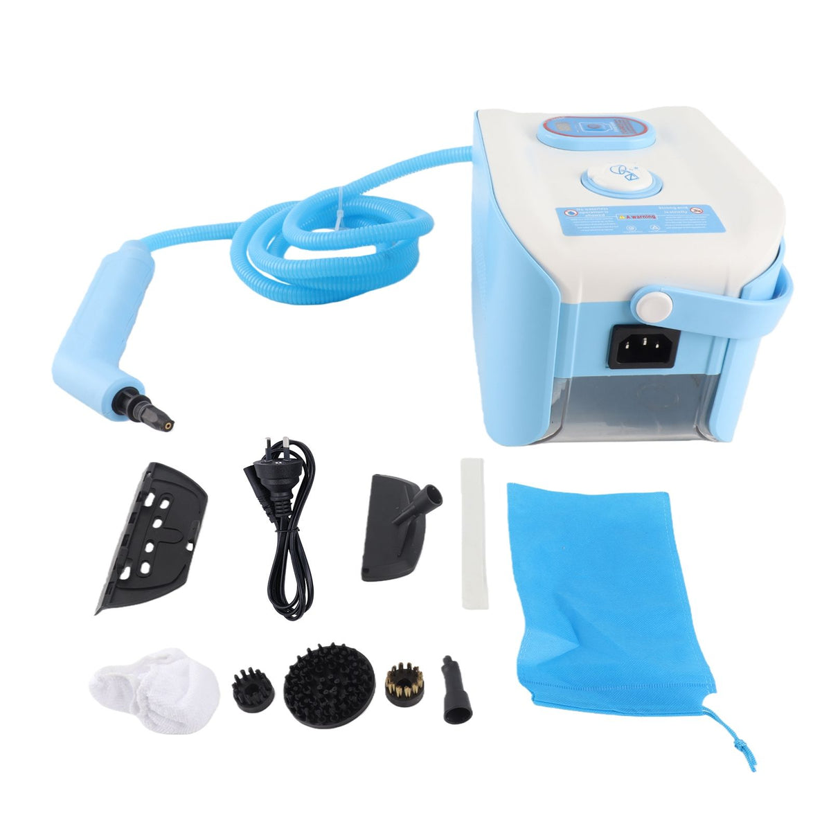 Portable Steam Cleaner 3 Temperature Adjustable Deep Cleaning Machine with 1200ml Water Tank 3 Brush Heads Window Scraper Cloth Cover Storage Bag 1.5m/4.9ft Power Cord for Home Upholstery Clothes Car