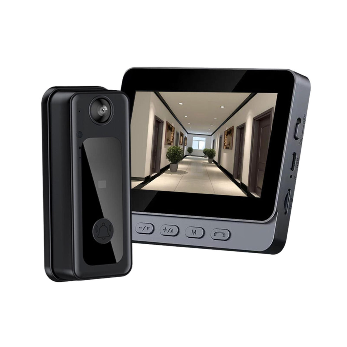 1080P 4.3in Video Doorbell Camera with Display 170° Wide Angle Night Vision 2 Way Talk for Home Security