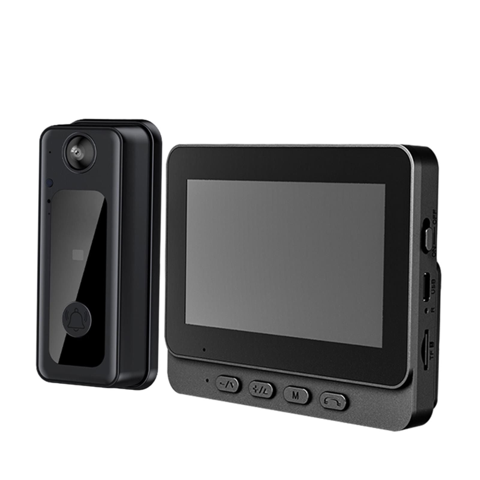 1080P 4.3in Video Doorbell Camera with Display 170° Wide Angle Night Vision 2 Way Talk for Home Security