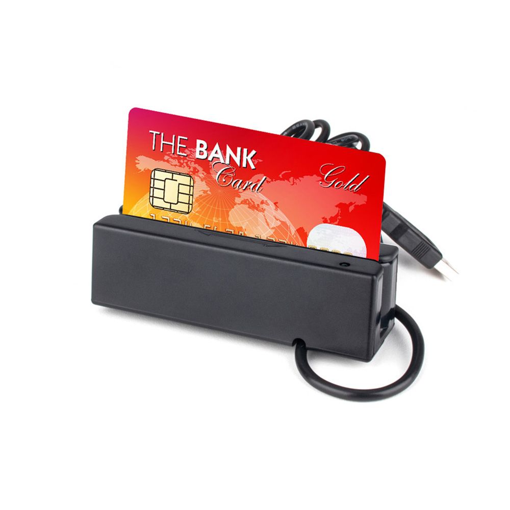 3 Tracks Magnetic Stripe Card Reader Card Swiping Machine Card Reader Magnetic Stripe USB Card Reader Mini Smart Card Reader for Bank/Inquiry/POS Systems