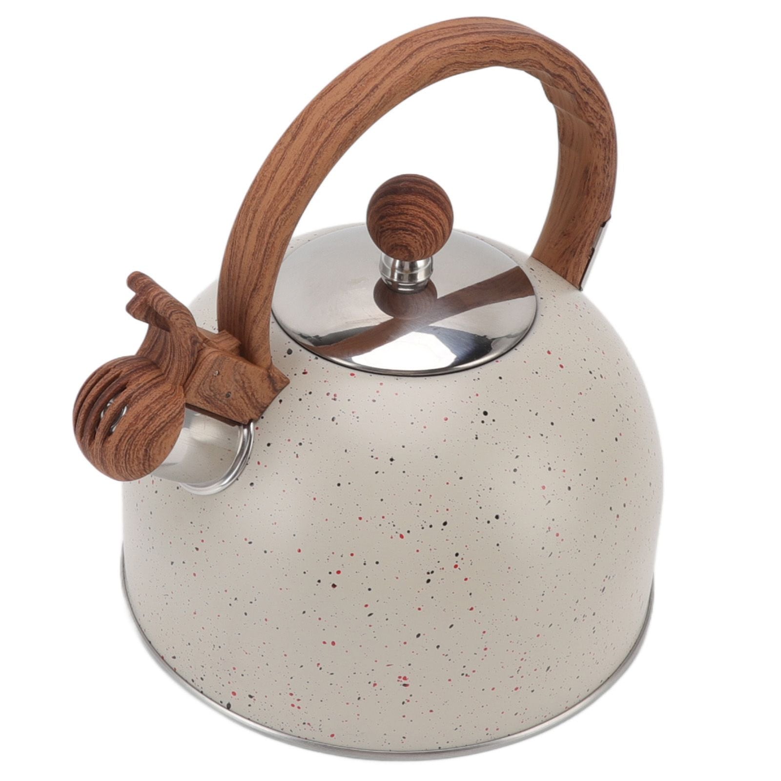 Whistling Kettle 2.5L Capacity Stainless Steel Stovetop Teapot for Water Boiling Beige