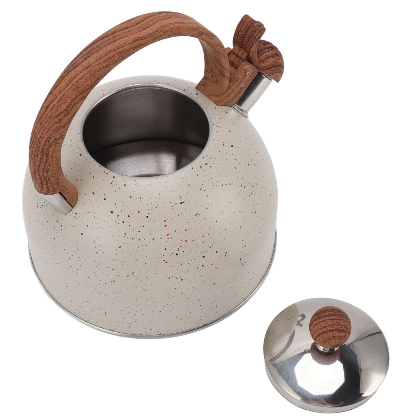 Whistling Kettle 2.5L Capacity Stainless Steel Stovetop Teapot for Water Boiling Beige